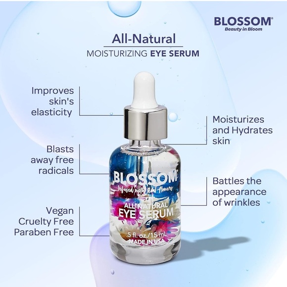 Blossom All-Natural Eye Serum & Face Oil Set - Beauty in Bloom “Power Couple” - Picture 4 of 5